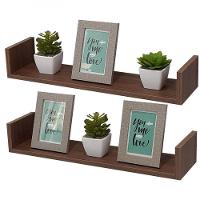 Kit 2 Prateleiras U 100 X 10cm Nogal Suporte Invisível - 2