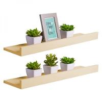 Kit 2 Prateleiras Porta Quadros 60 X 10cm Bege Claro - 1