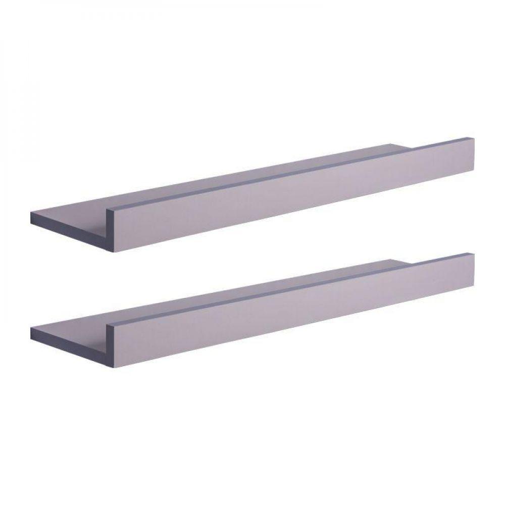 Kit 2 Prateleiras Porta Quadros 100 X 15cm Cinza Claro - 3