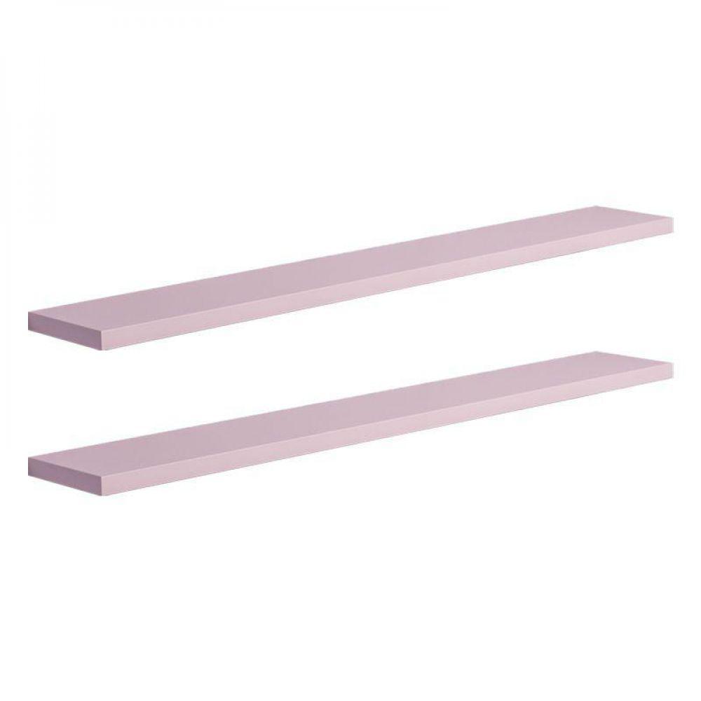 Kit 2 Prateleiras 70 X 10cm Rosa Claro Suporte Invisível - 2