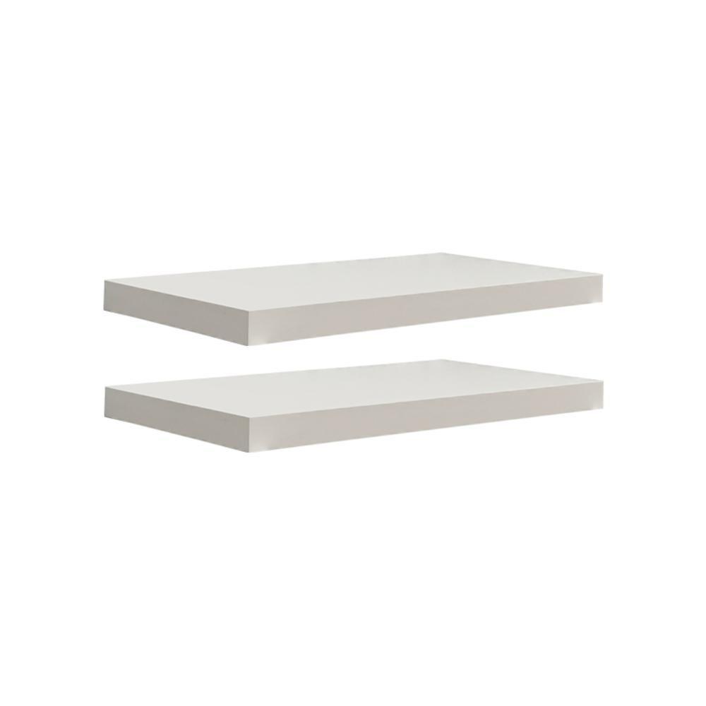 Kit 2 Prateleiras 40 x 15cm Branco Espessura 25mm Invisível - 3