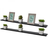 Kit 2 Prateleiras 100 X 10cm Preta Suporte Invisível - 6