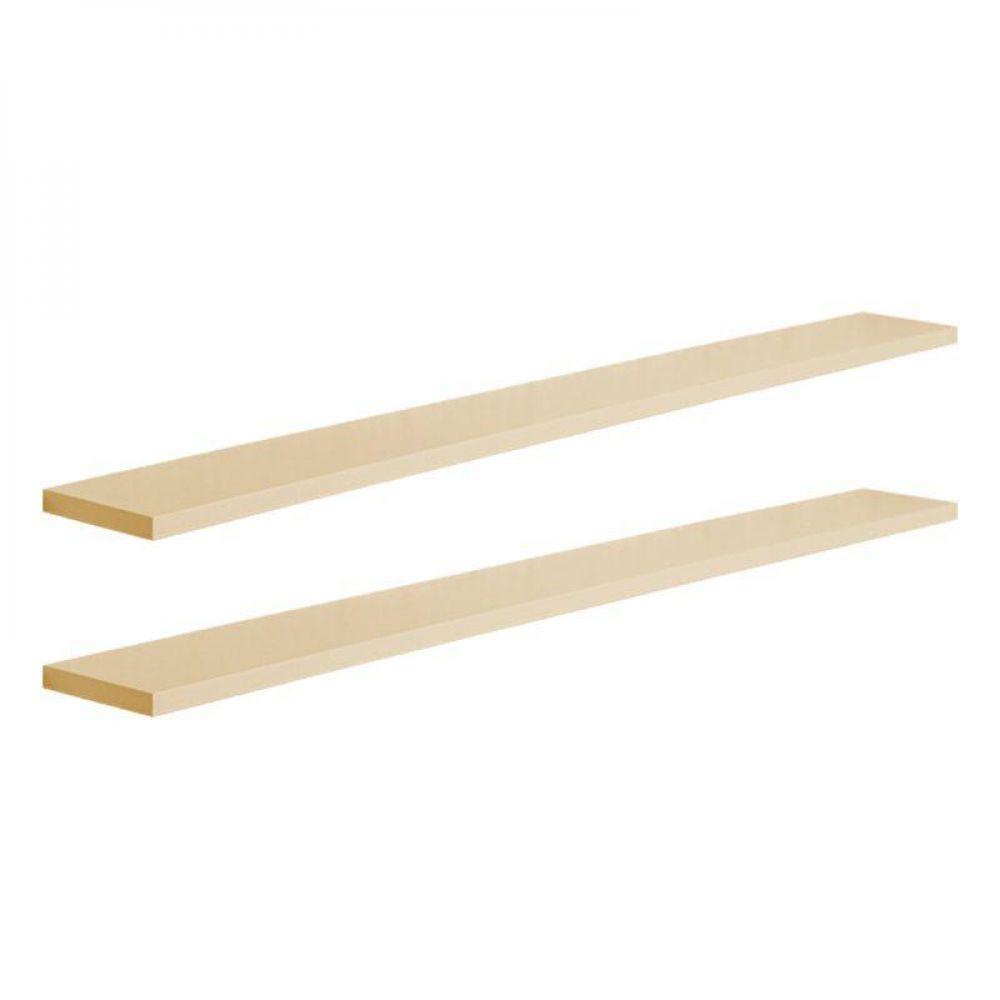 Kit 2 Prateleiras 100 X 20cm Bege Claro Suporte Invisível - 6