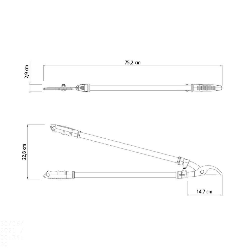 Tesourão De Poda Tipo Bypass Tramontina Em Aço Com Cabo Metálico 60 Cm Tramontina - 4