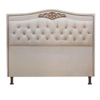 Cabeceira Estofada Holanda 1,95 King Size Linho Shop Das Cabeceiras Capuccino - 1