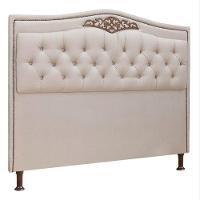 Cabeceira Estofada Holanda 1,95 King Size Linho Shop Das Cabeceiras Capuccino - 2