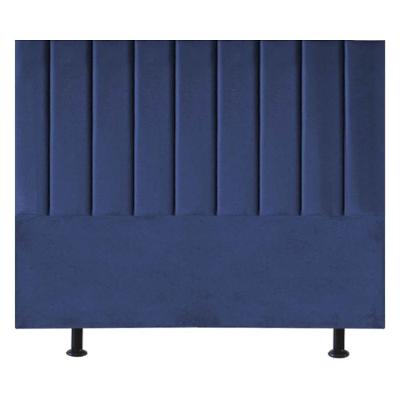 Cabeceira Estofada Cama Box King 195 Cm Mavie Suede Azul Marinho