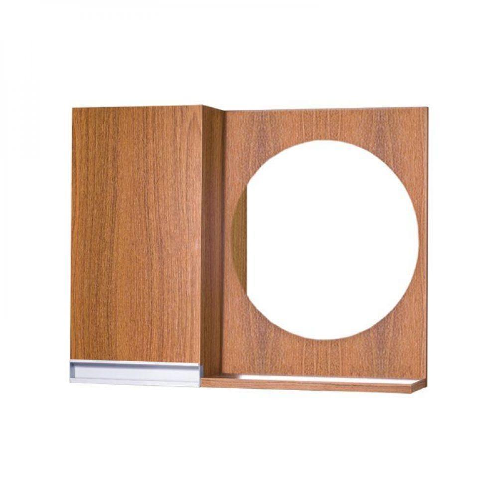 Armário para Banheiro com Espelho Redondo Freijó com Puxador - 1