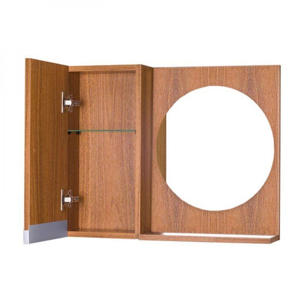 Armário para Banheiro com Espelho Redondo Freijó com Puxador - 2