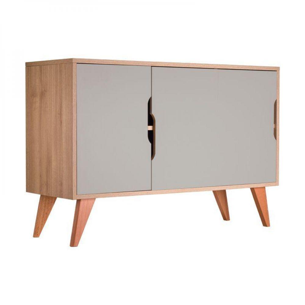 Balcão Buffet Com 3 Portas Carvalho E Verde - 1