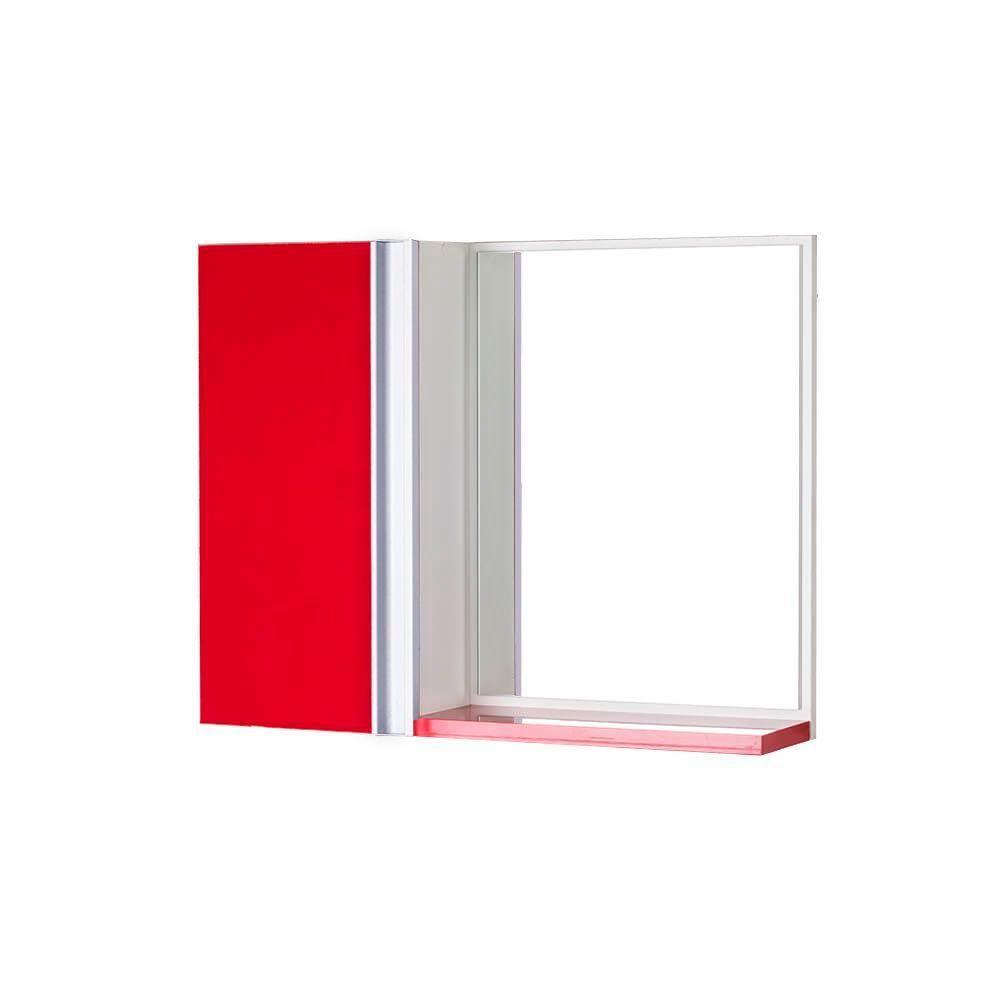 Armário para Banheiro com Espelho Vermelho Barra Vertical - 1