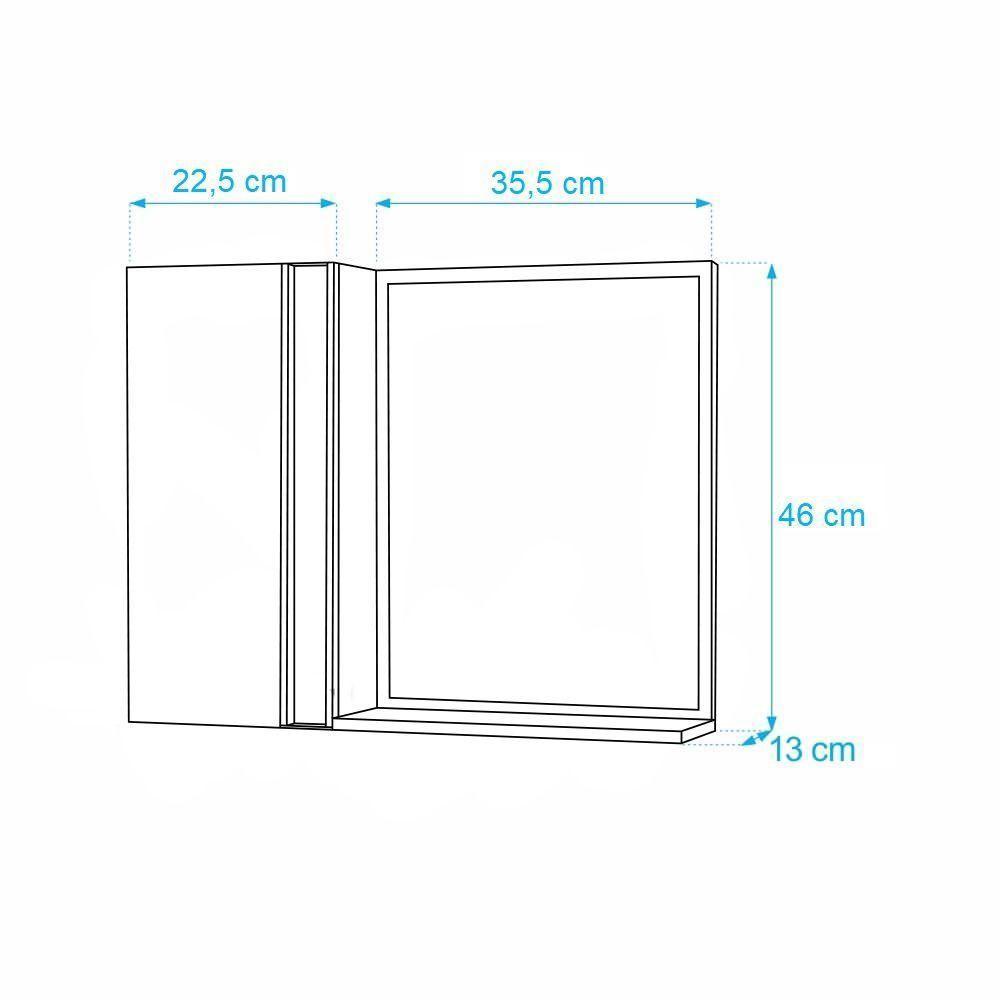 Armário para Banheiro com Espelho Vermelho Barra Vertical - 4