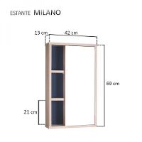 Armário para Banheiro com Espelho Milano Carvalho e Marinho - 5
