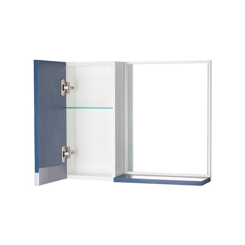 Armário para Banheiro com Espelho Azul com Puxador de Metal - 2