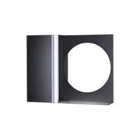 Armário Banheiro com Espelho Redondo Preto Barra Vertical - 1