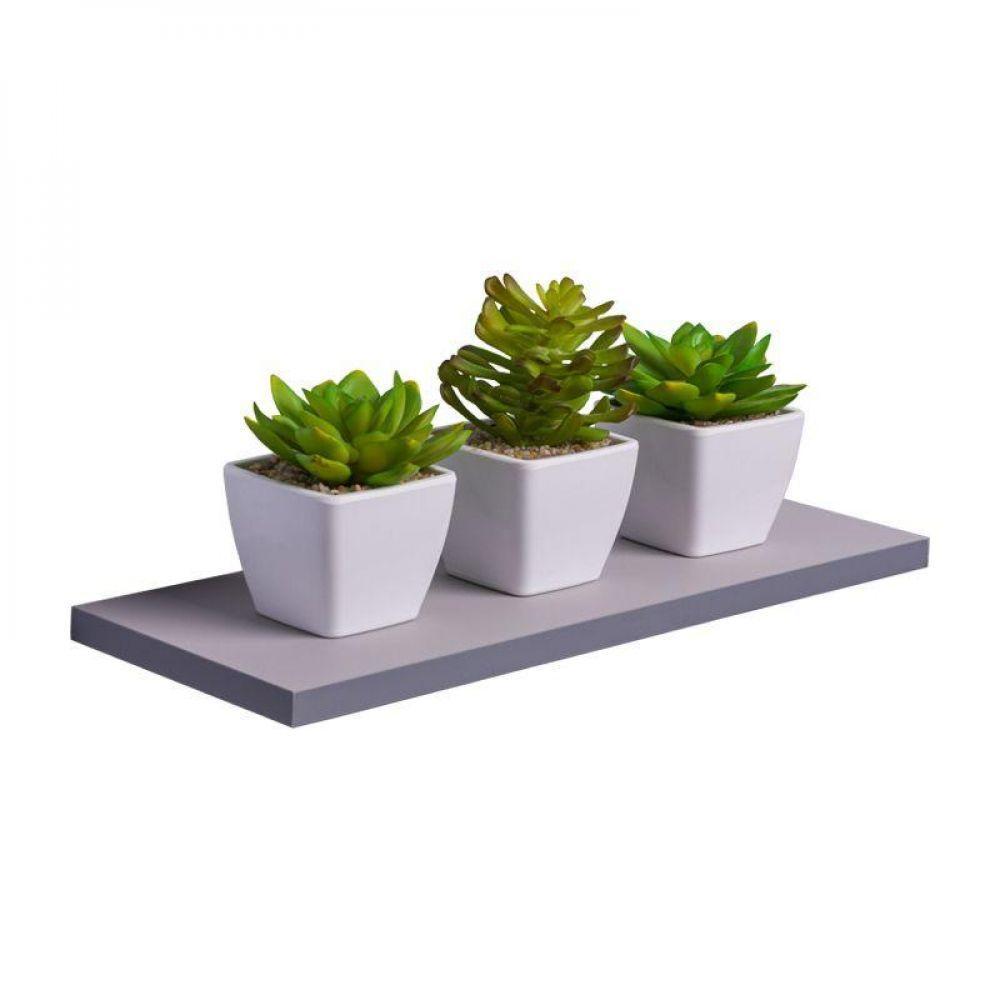 Prateleira 40 X 10cm Cinza Claro Suporte Invisível - 1