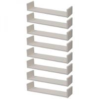 Kit 8 Prateleiras U 50 X 25cm Branca Suporte Invisível - 1
