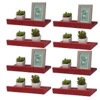 Kit 8 Prateleiras Porta Quadros 40 X 10cm Vermelha - 3