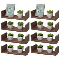 Kit 8 Prateleiras U 40 x 10cm Nogal Suporte Invisível - 3