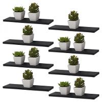 Kit 8 Prateleiras 30 x 15cm Preta Suporte Invisível - 2