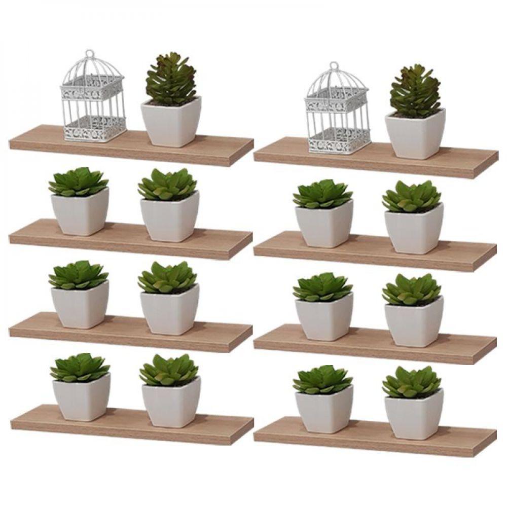 Kit 8 Prateleiras 30 x 10cm Carvalho Suporte Invisível - 7