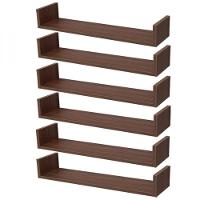 Kit 6 Prateleiras U 50 X 25cm Nogal Suporte Invisível - 3