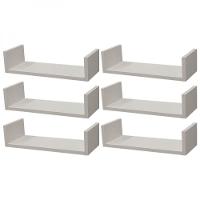 Kit 6 Prateleiras U 50 X 20cm Branca Suporte Invisível - 3