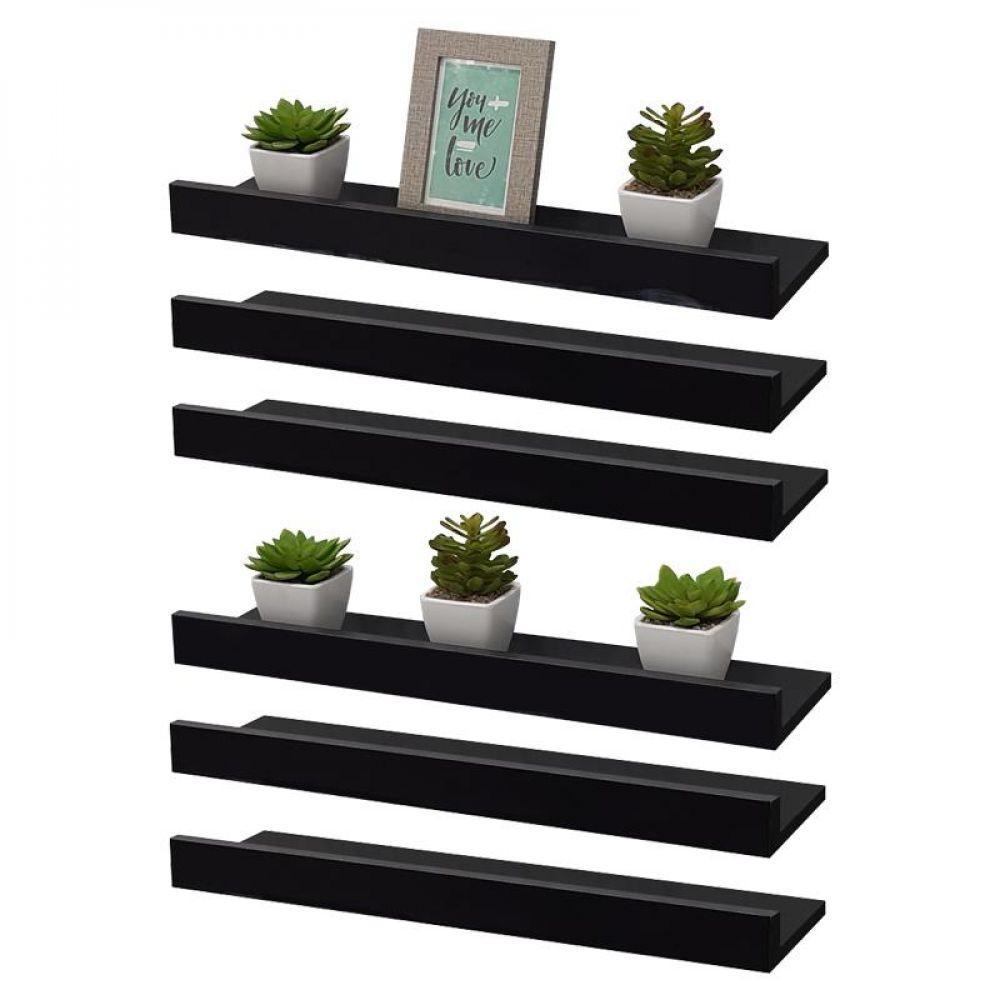 Kit 6 Prateleiras Porta Quadros 60 X 15cm Suporte Invisível - 1