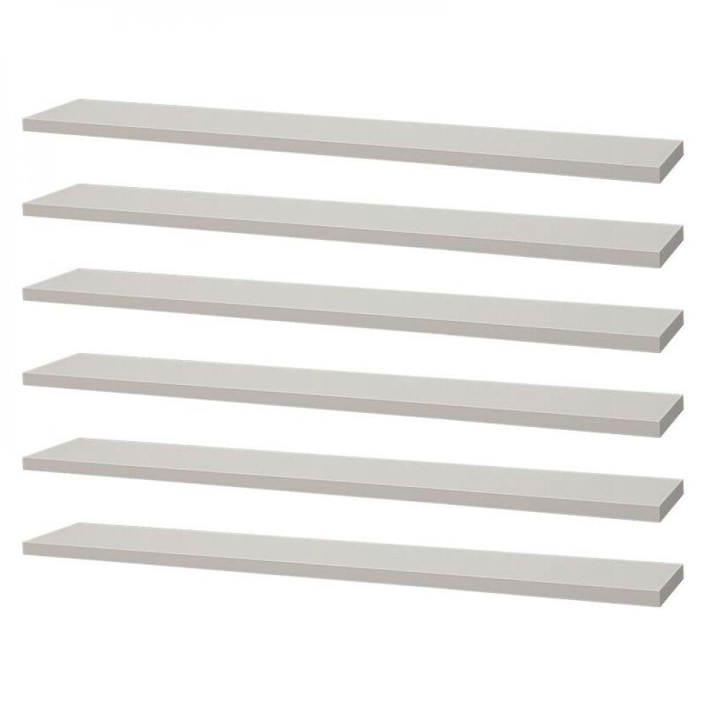 Kit 6 Prateleiras 60 X 10cm Branca Suporte Invisível - 1