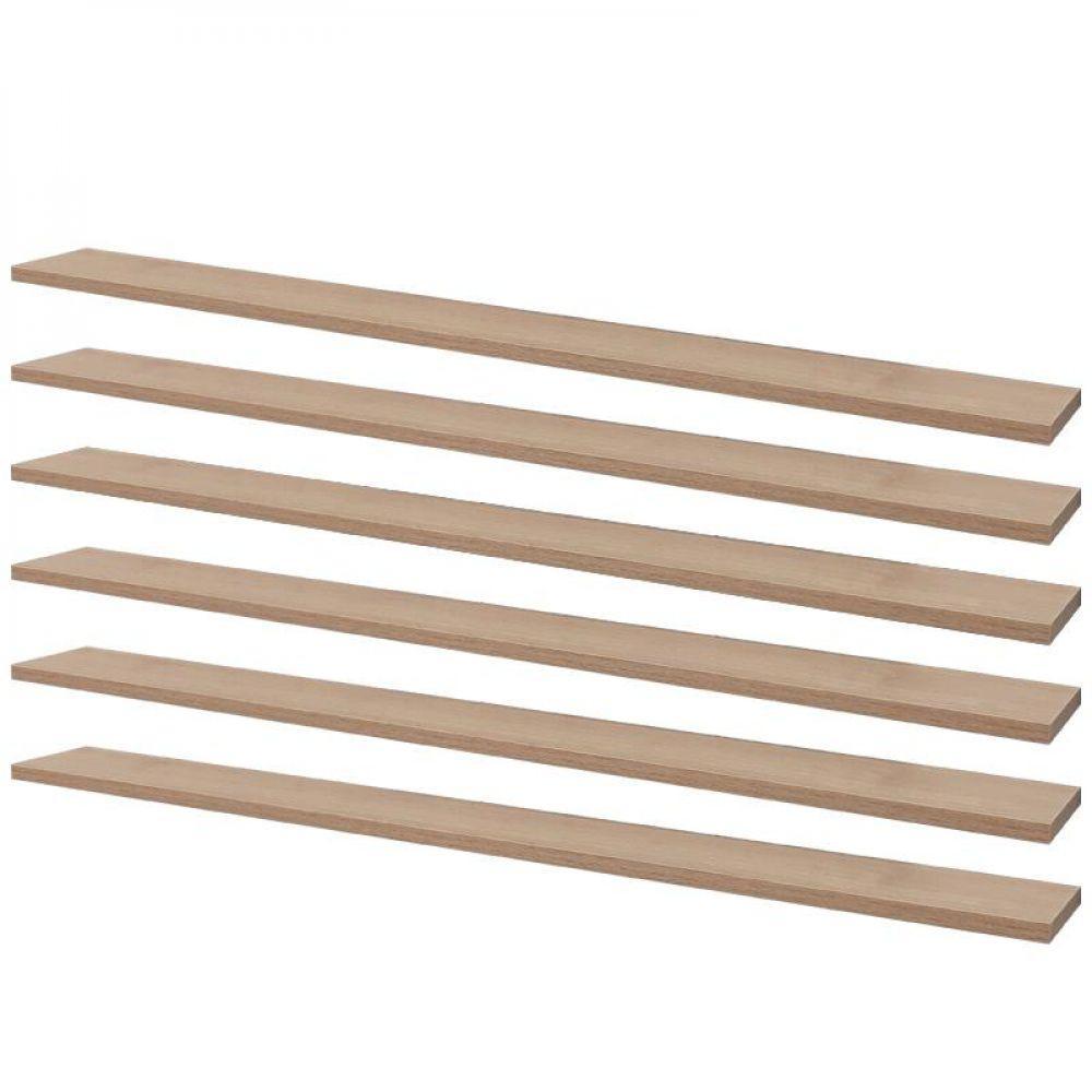 Kit 6 Prateleiras 100 X 15cm Carvalho Suporte Invisível - 1