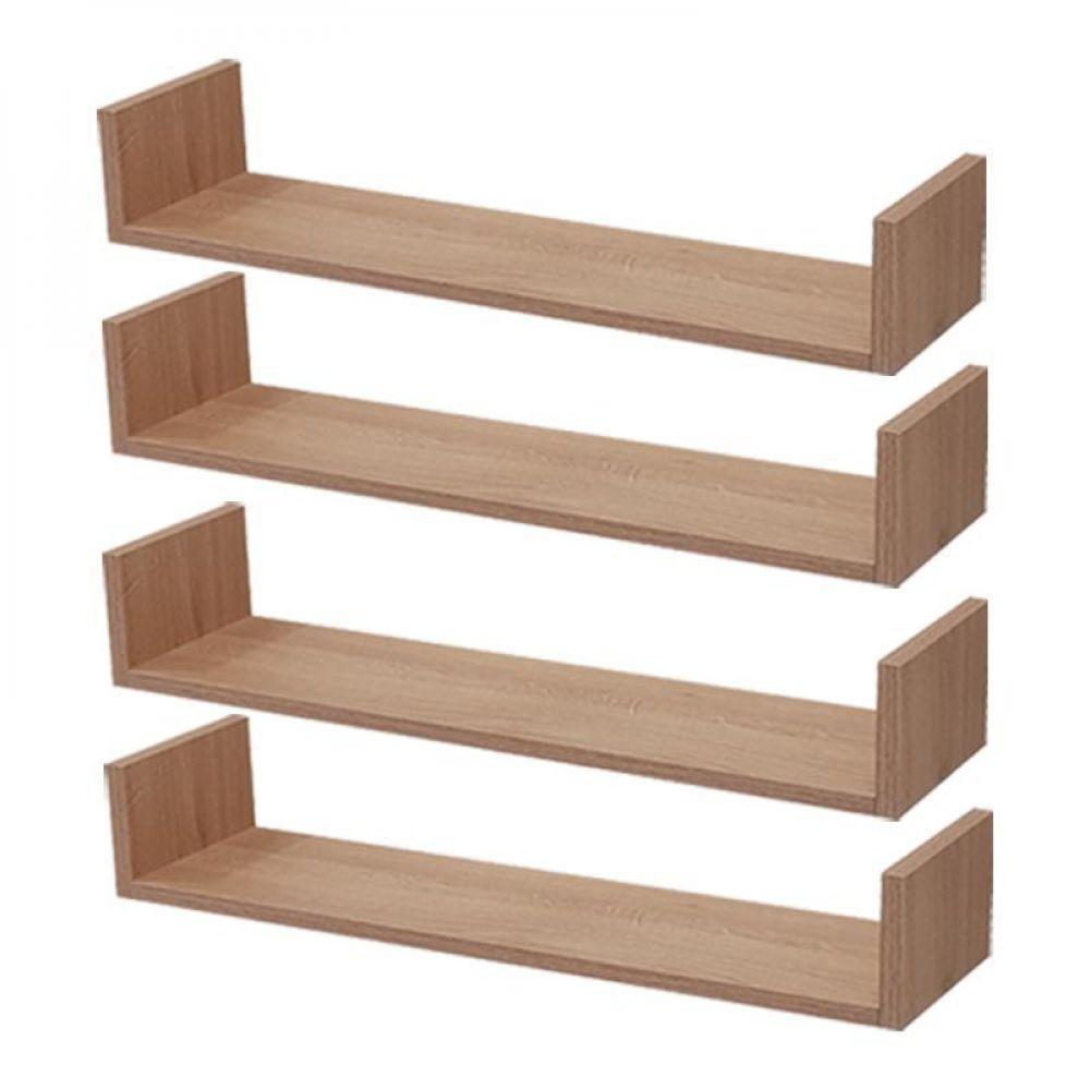 Kit 4 Prateleiras U 60 X 10cm Carvalho Suporte Invisível - 1