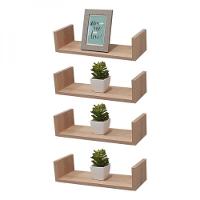 Kit 4 Prateleiras U 40 x 10cm Carvalho Suporte Invisível - 2