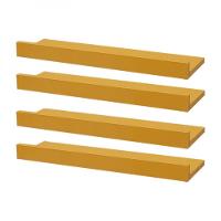 Kit 4 Prateleiras Porta Quadros 50 X 15cm Amarela Suporte Invisível - 1