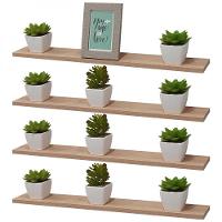 Kit 4 Prateleiras 50 x 15cm Carvalho Suporte Invisível - 2