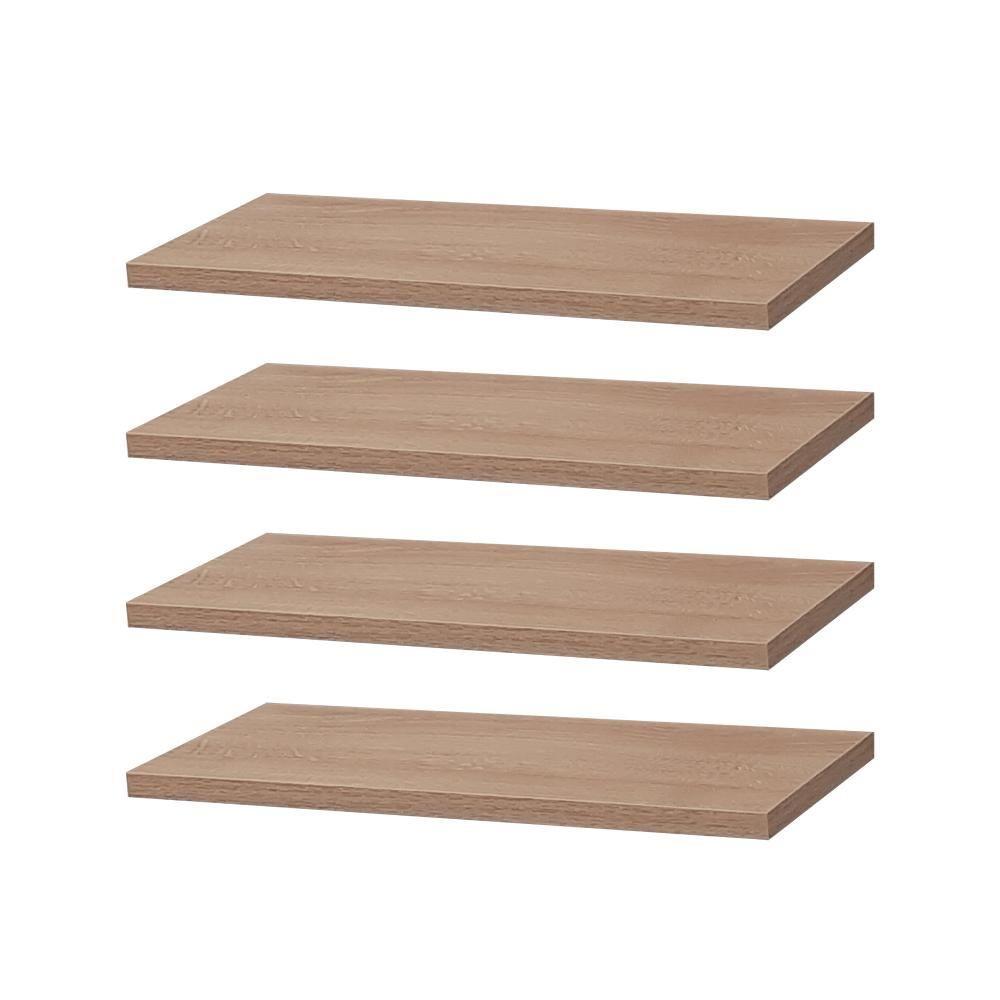 Kit 4 Prateleiras 30 x 10cm Carvalho Suporte Invisível - 1