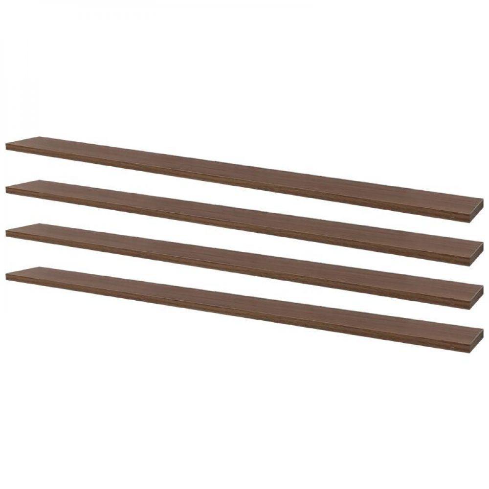 Kit 4 Prateleiras 100 X 15cm Nogal Suporte Invisível - 1