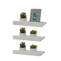 Kit 3 Prateleiras Porta Quadros 30 x 15cm Branca Suporte Invisível - 2