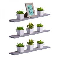 Kit 3 Prateleiras 70 X 15cm Cinza Claro Suporte Invisível - 1