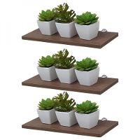 Kit 3 Prateleiras 60 X 15cm Nogal Com Suporte Tucano - 2