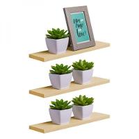 Kit 3 Prateleiras 60 X 15cm Bege Claro Suporte Invisível - 1