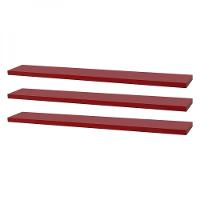 Kit 3 Prateleiras 50 X 20cm Vermelha Suporte Invisível - 1