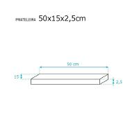 Kit 3 Prateleiras 50 x 15cm Branco Espessura 25mm Invisível