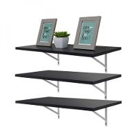 Kit 3 Prateleiras 100 X 25cm Preta Com Mão Francesa - 5