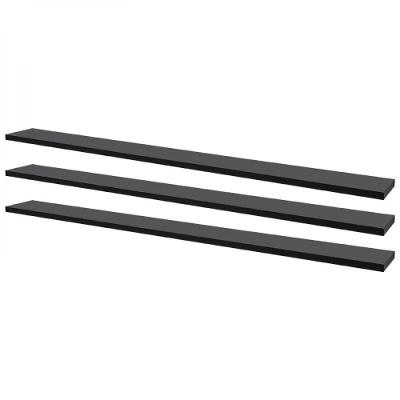 Kit 3 Prateleiras 100 X 15cm Preta Suporte Invisível