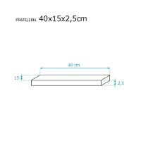 Kit 3 Prateleiras 40 x 15cm Branco Espessura 25mm Invisível - 3