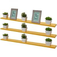 Kit 3 Prateleiras 100 X 10cm Amarela Suporte Invisível - 7