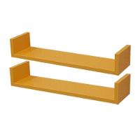 Kit 2 Prateleiras U 70 X 20cm Amarela Suporte Invisível - 1