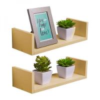 Kit 2 Prateleiras U 50 X 10cm Bege Claro Suporte Invisível - 1