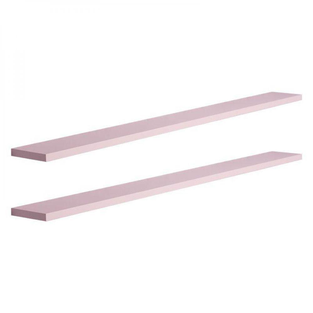 Kit 2 Prateleiras 90 x 10cm Rosa Claro Invisível - 2