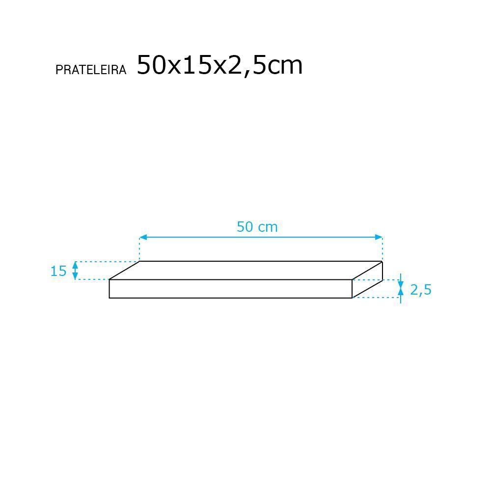 Kit 2 Prateleiras 50 x 15cm Branco Espessura 25mm Invisível - 4